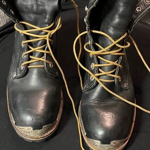 Lineman Black Leather Men's Boots